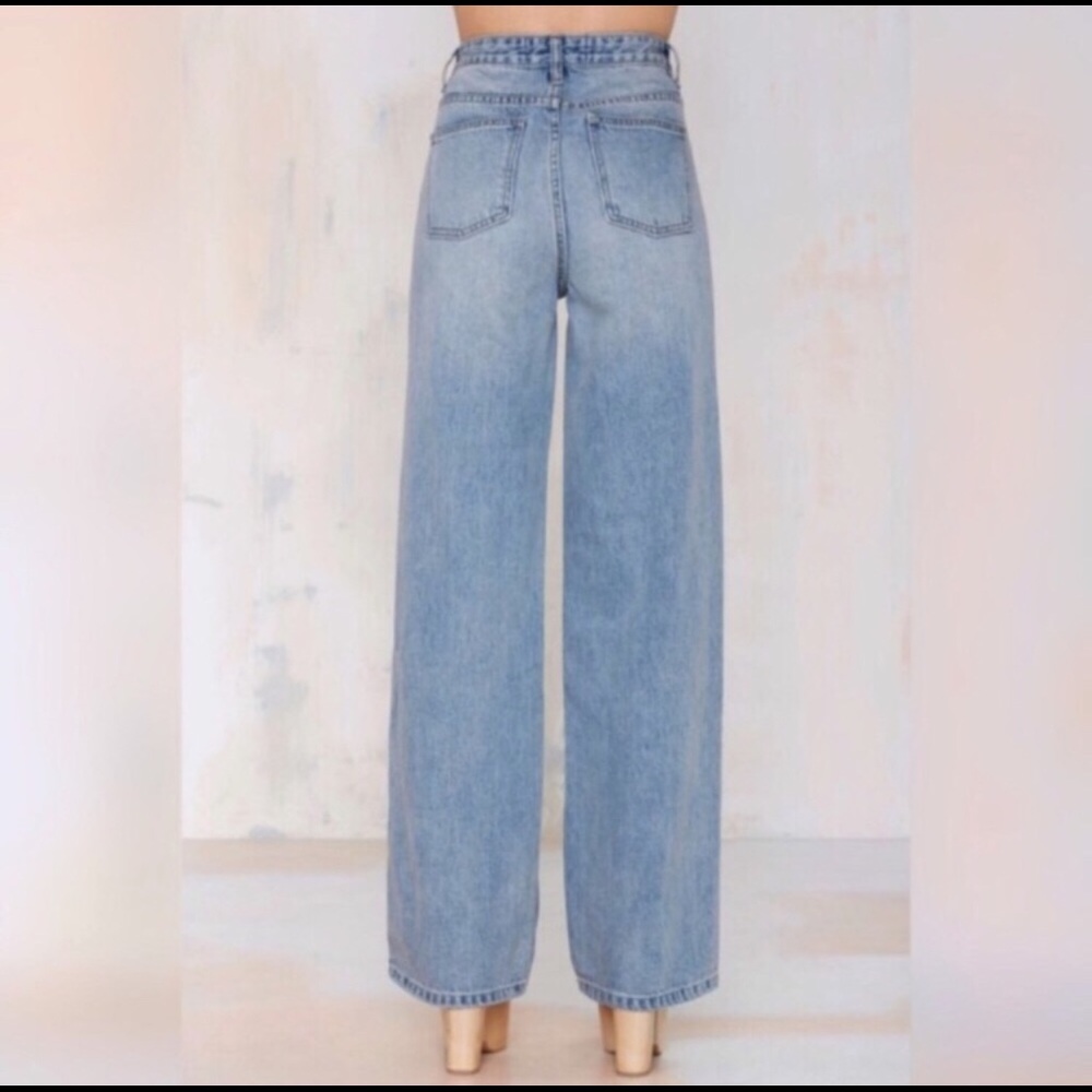 Nasty Gal High Waist Wide Button fly Denim Jeans - Picture 4 of 8